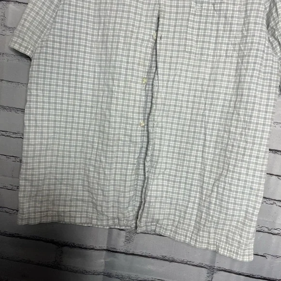 Quiksilver Gray & White Plaid Button‑Up Shirt Sz XL Surfer Streetwear Casual Y2K - Picture 4 of 13